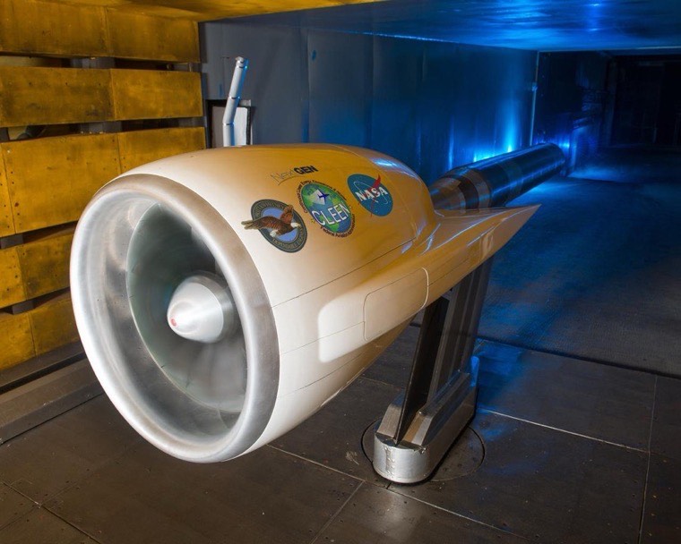 Turbofan model under test